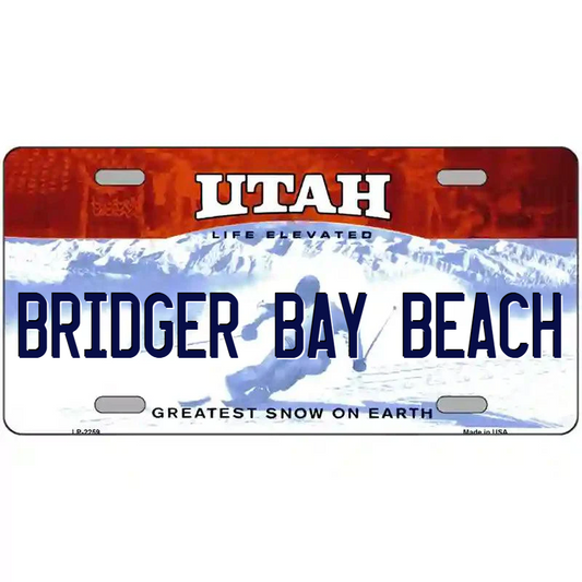 Bridger Bay Beach Utah Metal Sign