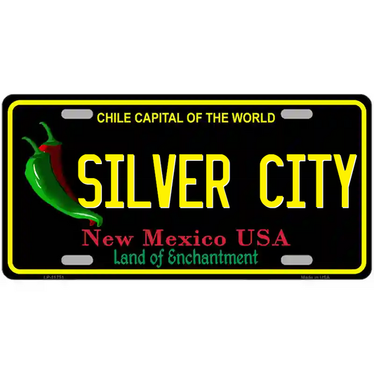 Silver City New Mexico Black Metal Sign