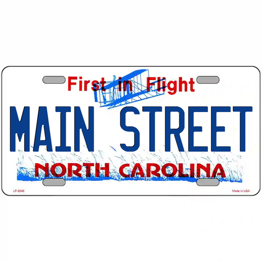 Main Street North Carolina Metal Sign