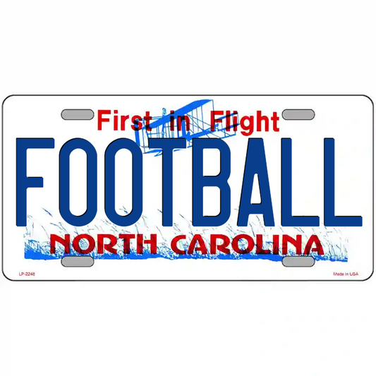 Football North Carolina Metal Sign