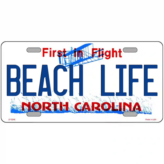 Beach Life North Carolina Metal Sign