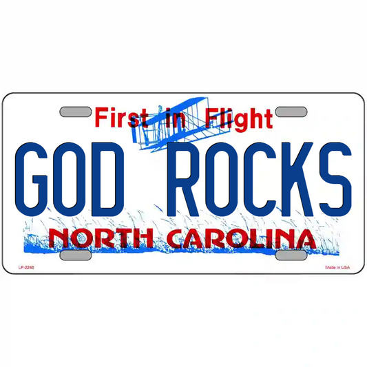 God Rocks North Carolina Metal Sign