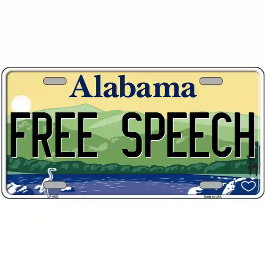 Free Speech Alabama Metal Sign