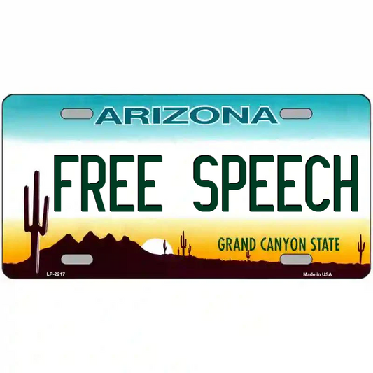 Free Speech Arizona Metal Sign