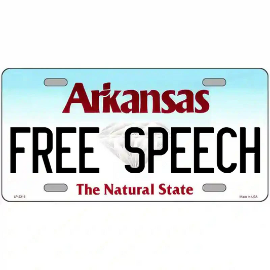 Free Speech Arkansas Metal Sign