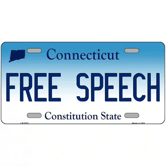 Free Speech Connecticut Metal Sign