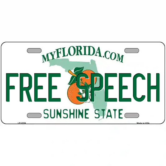 Free Speech Florida Metal Sign