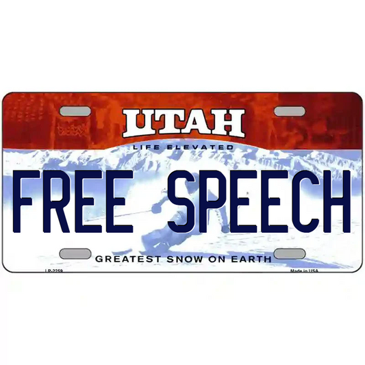 Free Speech Utah Metal Sign