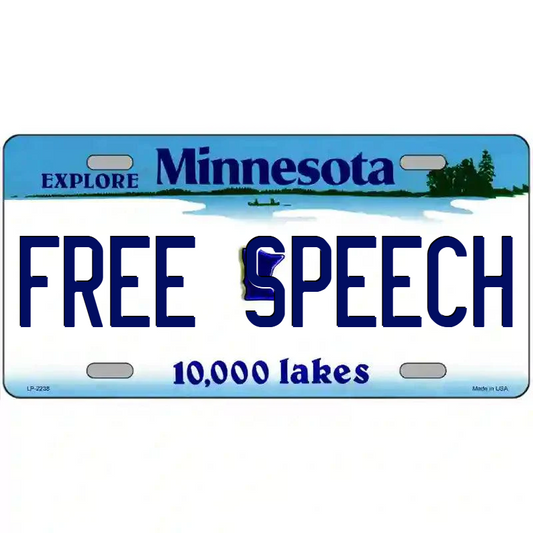 Free Speech Minnesota Metal Sign