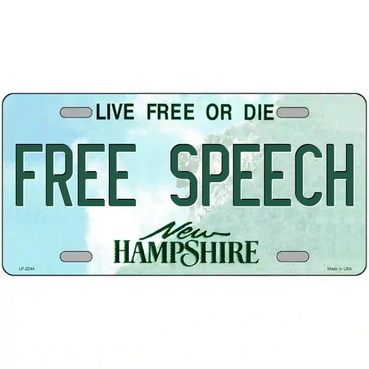 Free Speech New Hampshire Metal Sign