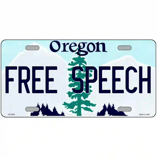 Free Speech Oregon Metal Sign