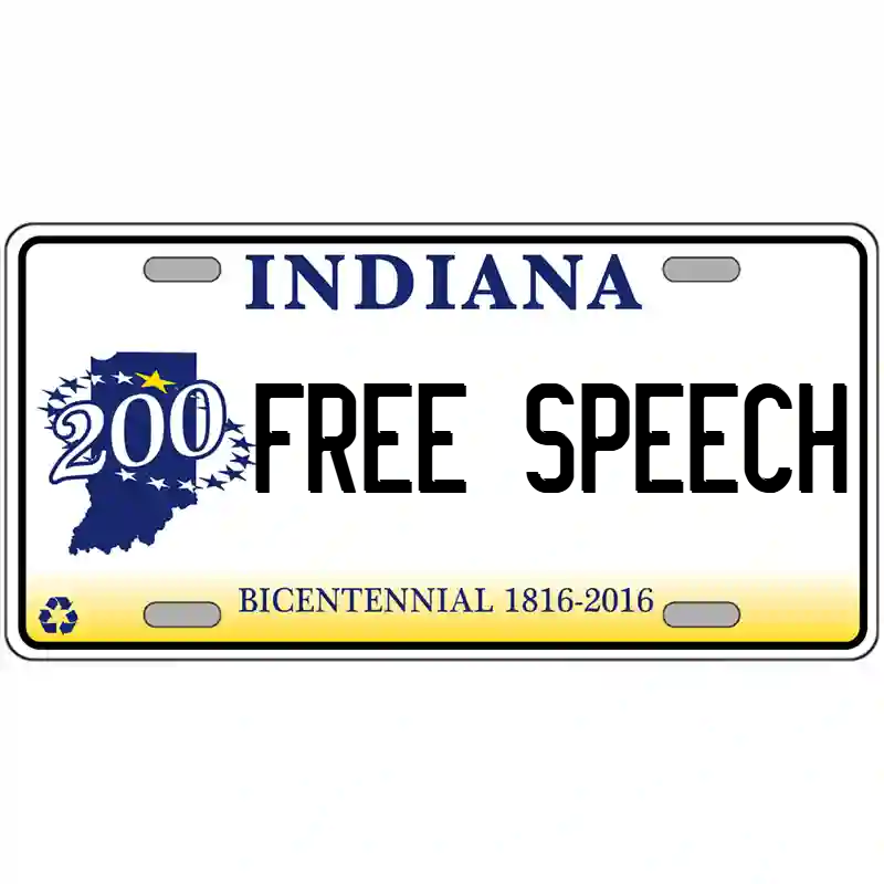 Free Speech Indiana Bicentennial Metal Sign