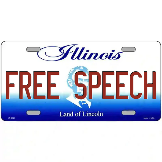 Free Speech Illinois Metal Sign