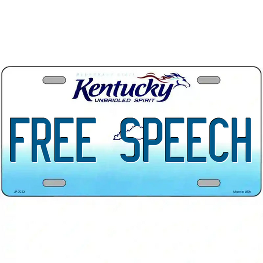 Free Speech Kentucky Metal Sign