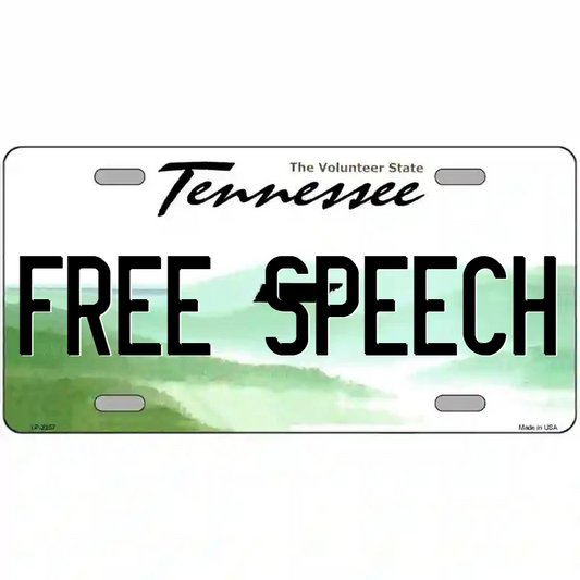 Free Speech Tennessee Metal Sign
