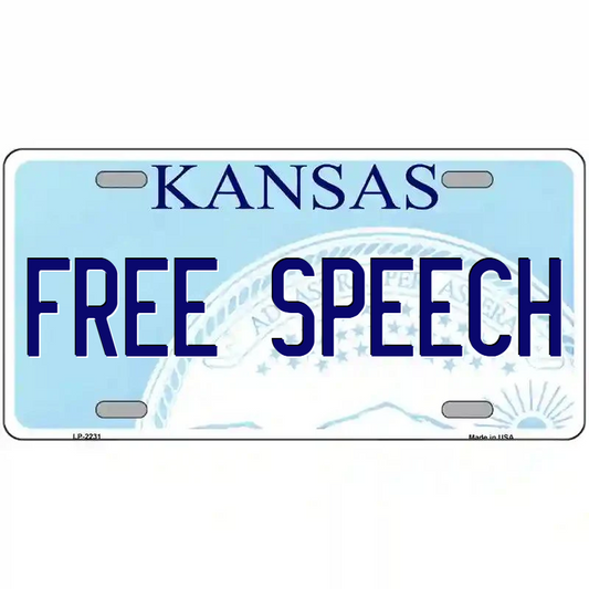Free Speech Kansas Metal Sign