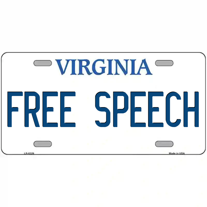 Free Speech Virginia Metal Sign