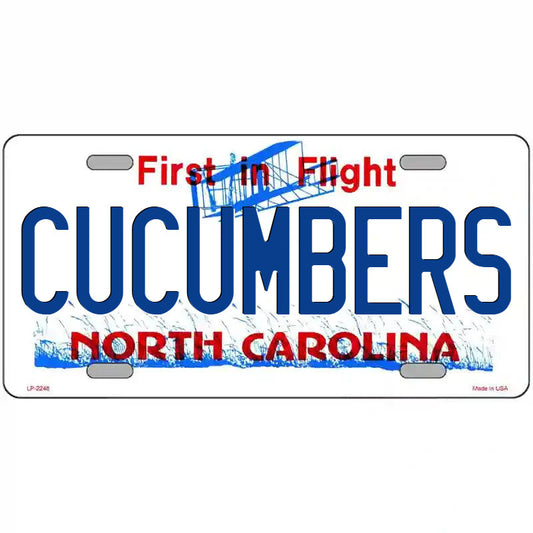 Cucumbers North Carolina Metal Sign
