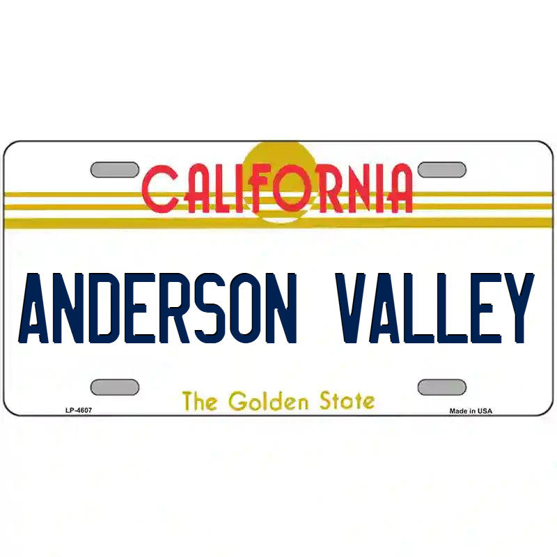 Anderson Valley California Metal Sign