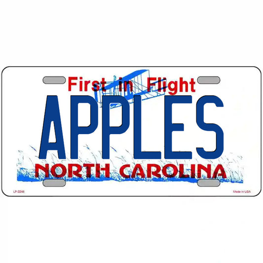 Apples North Carolina Metal Sign