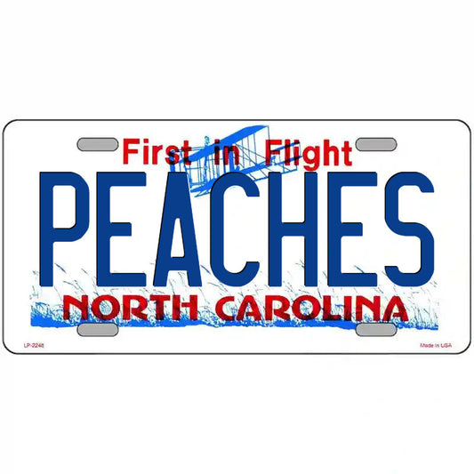 Peaches North Carolina Metal Sign